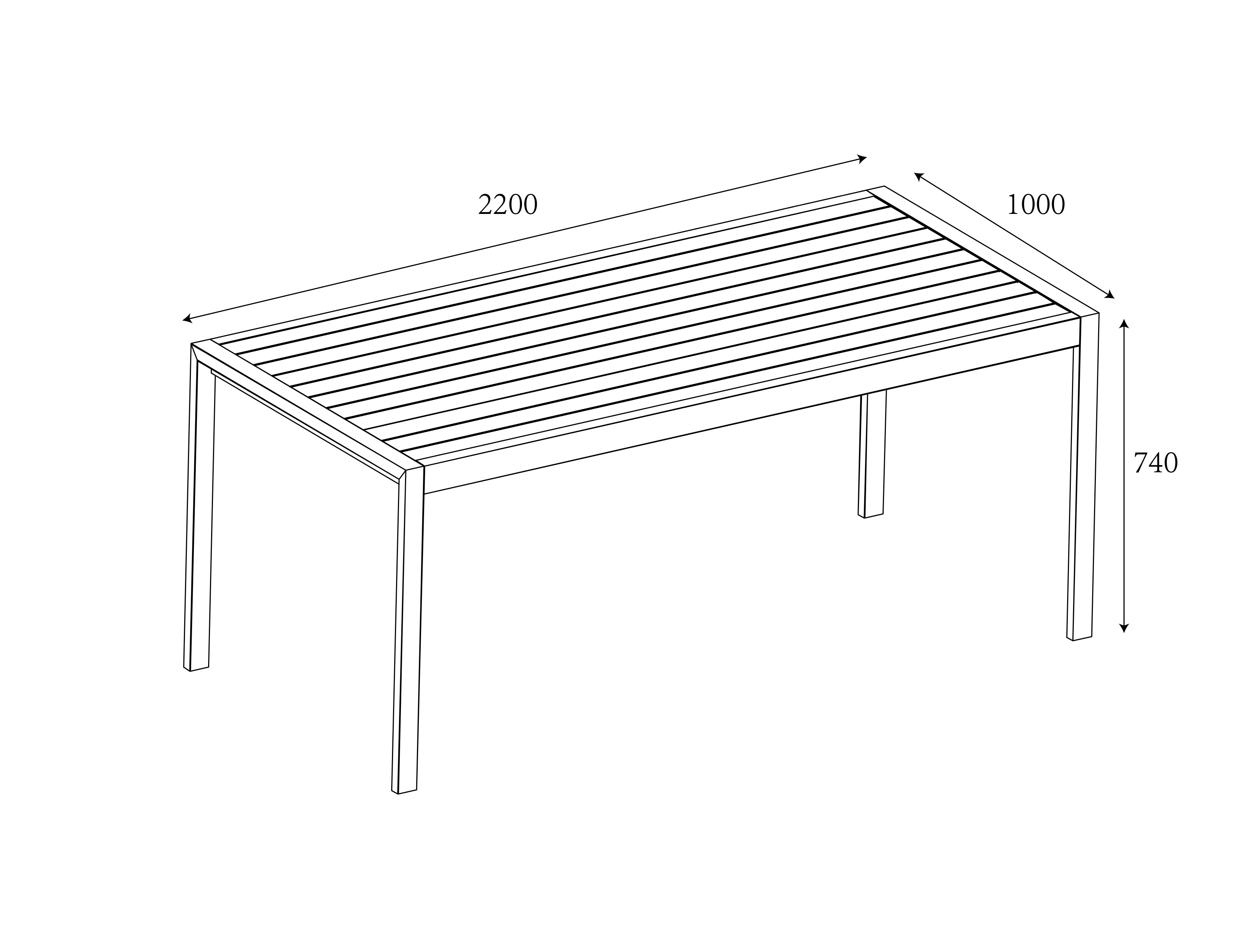 Sonas 8 Seat Dining Set dimensions